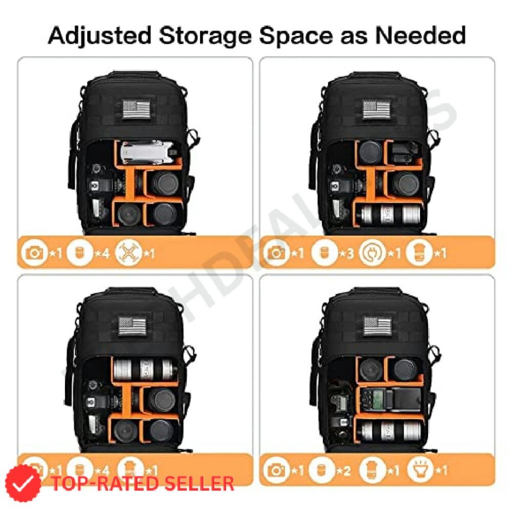 Tactical Camera Backpack Daypack With Laptop Comp… - image 4